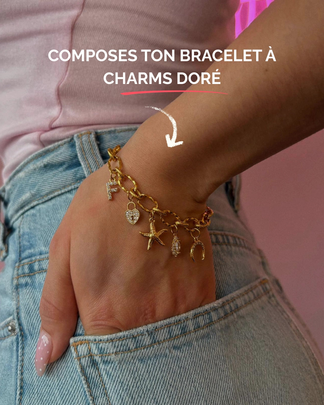Bracelet charms doré