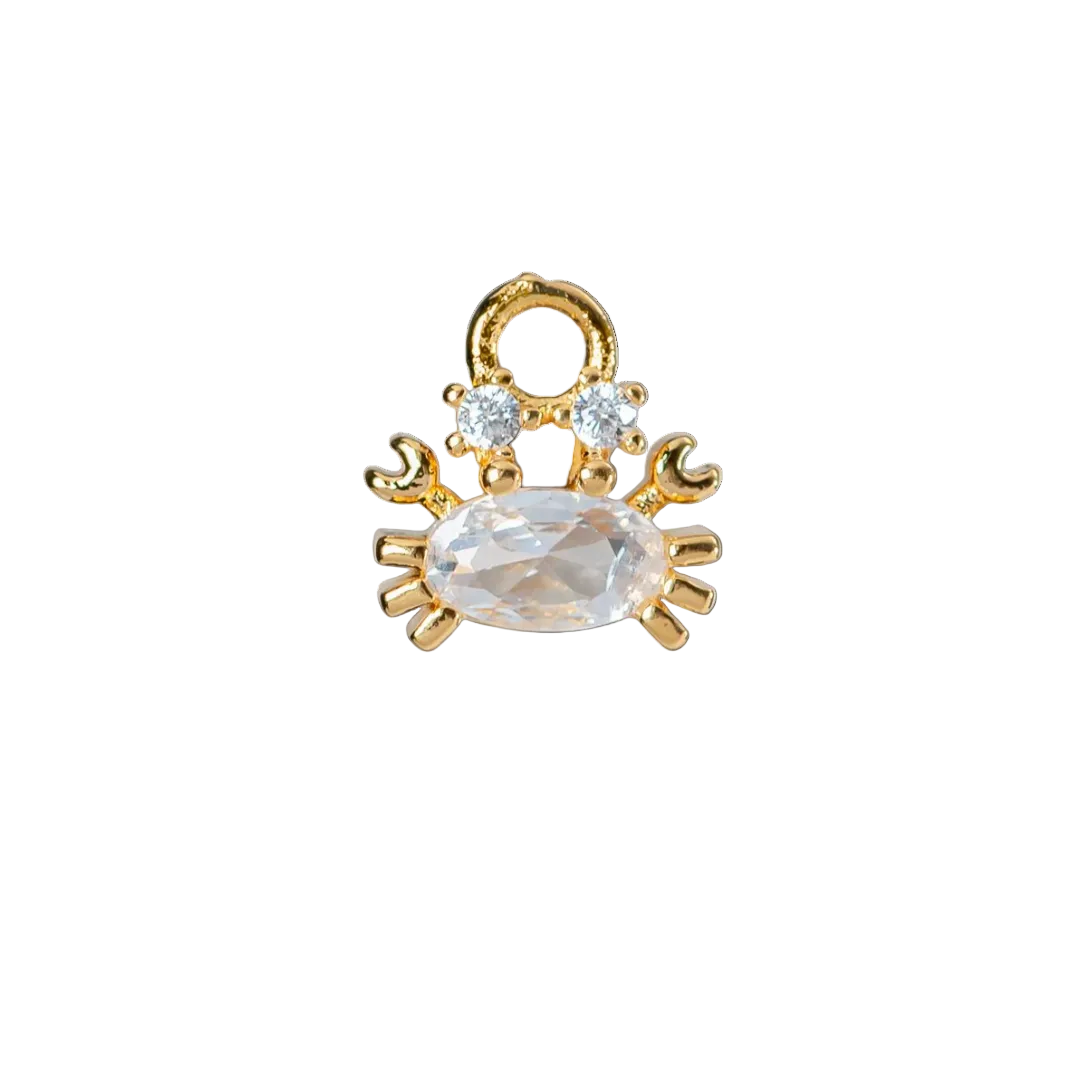 Charm mini crabe strass doré