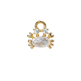 Charm mini crabe strass doré