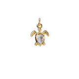 Charm tortue strass doré