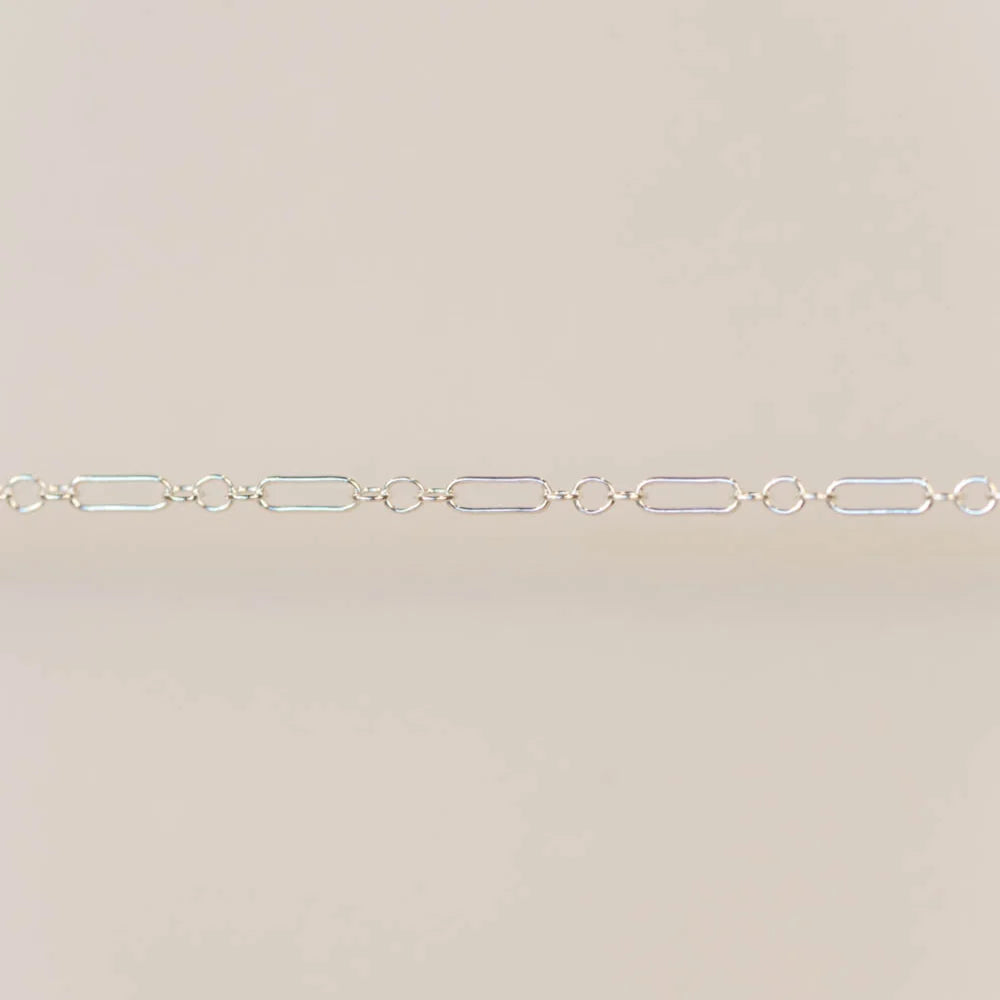Triple linked paperclip small argent