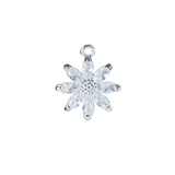 Charm marguerite strass argenté