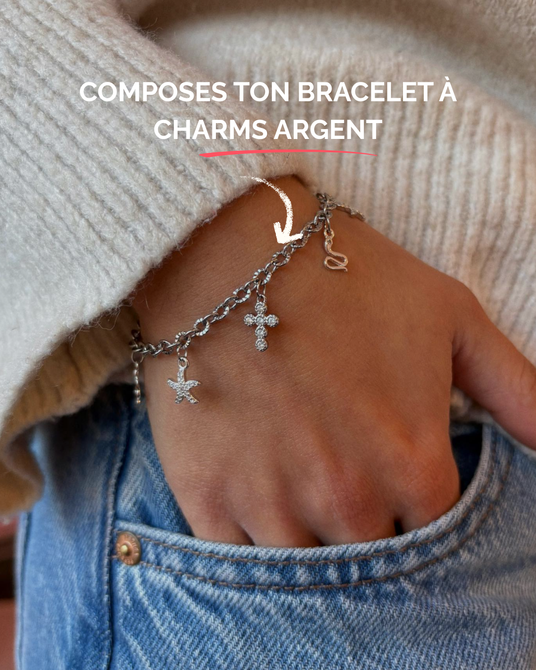 Bracelet charms argenté