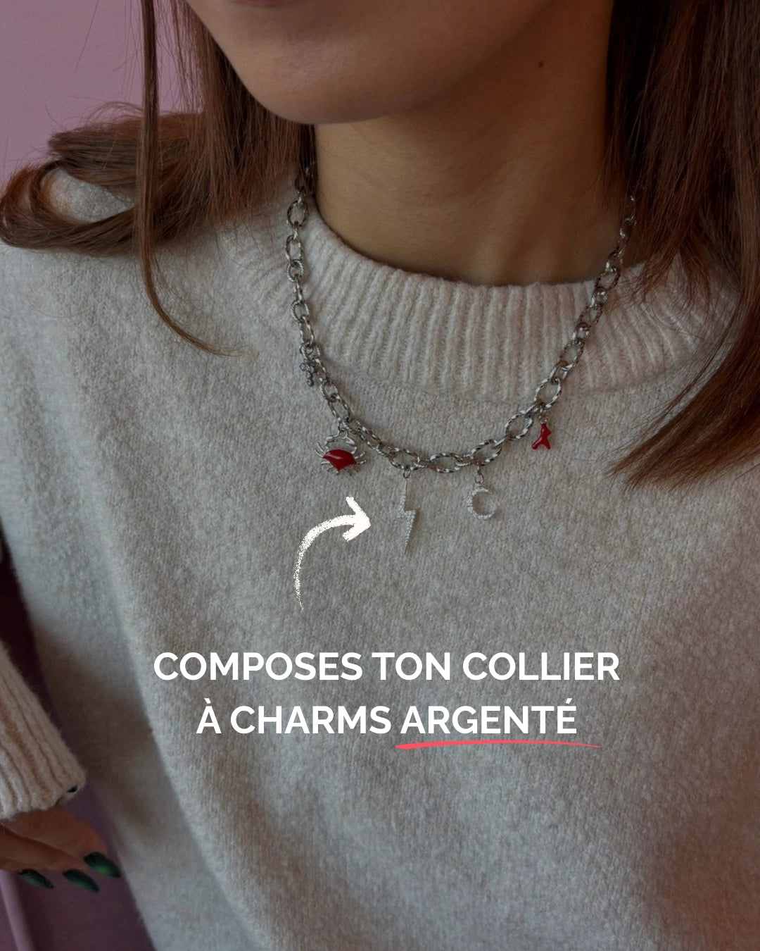 Collier charms argenté